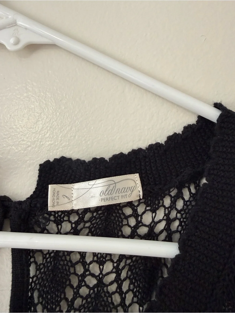 Vintage Y2K Old Navy Black Crocheted Dress Cover Up Sz Lg Whimsigoth Emo Witchy - Picture 2 of 10